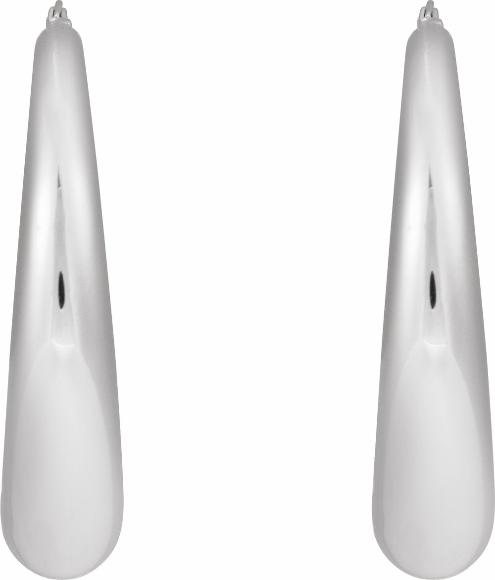 Sterling Silver 37.2 mm Electroform Puffed Hoop Earrings