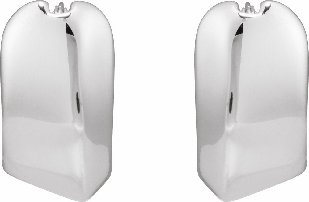 Sterling Silver Electroform 18.3 mm Puffed Hoop Earrings