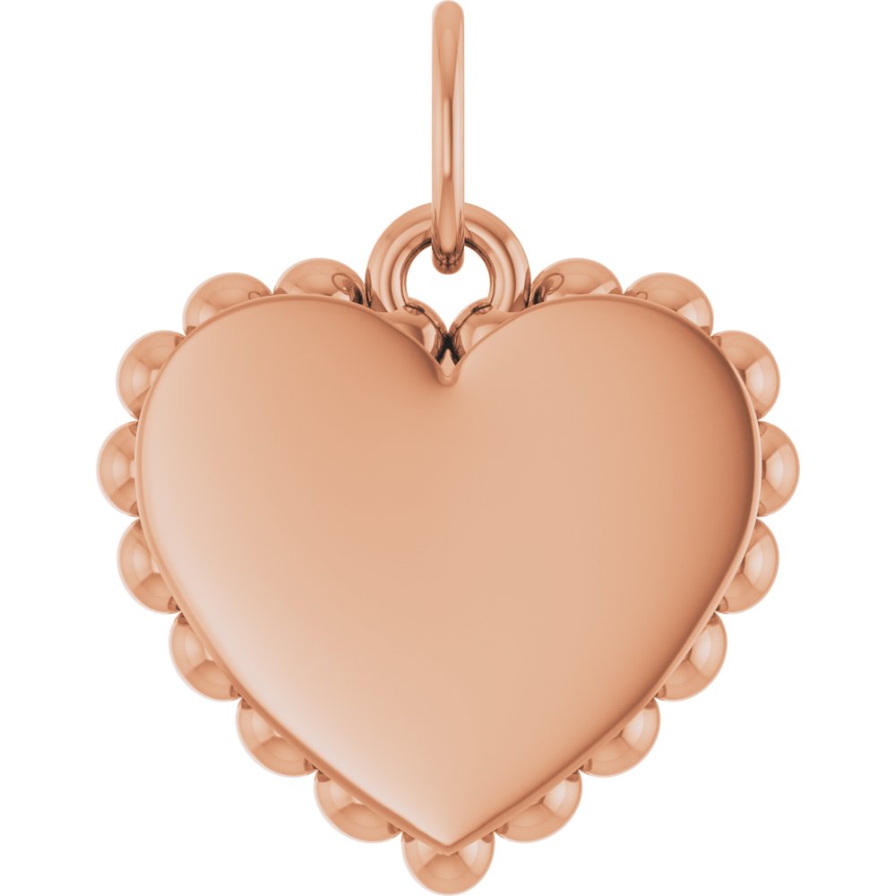 14K Rose Gold Engravable Heart Charm/Pendant