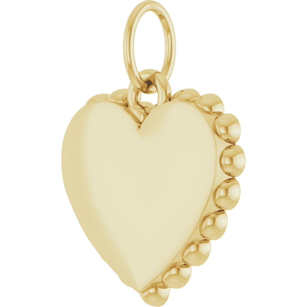 14K Yellow Gold Engravable Heart Charm/Pendant