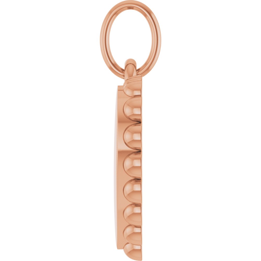 14K Rose Gold Engravable Heart Charm/Pendant