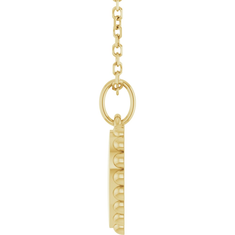 14K Yellow Gold Engravable Heart 16-18" Necklace