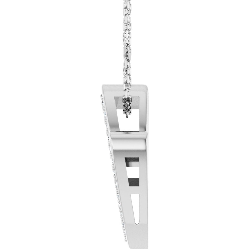 14K White Gold 1/5 CTW Natural Diamond Heart 18" Necklace
