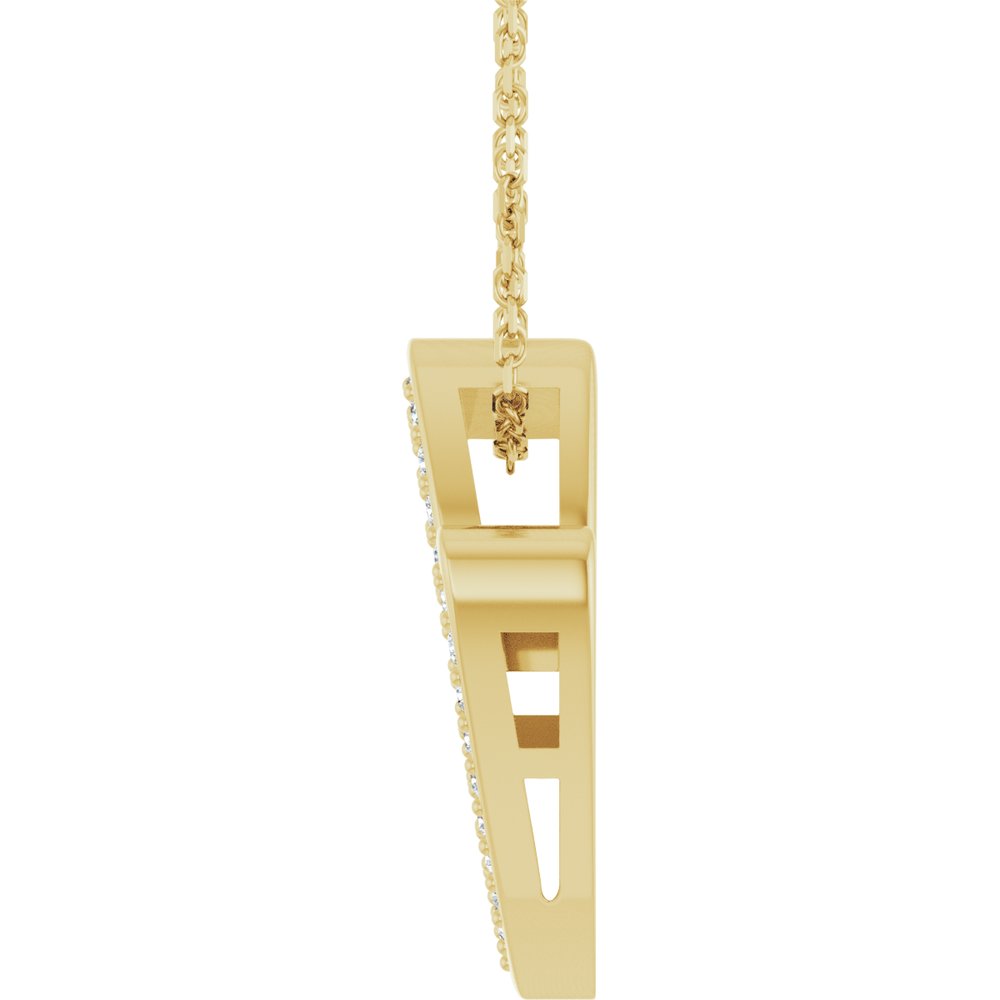 14K Yellow Gold 1/5 CTW Natural Diamond Heart 18" Necklace