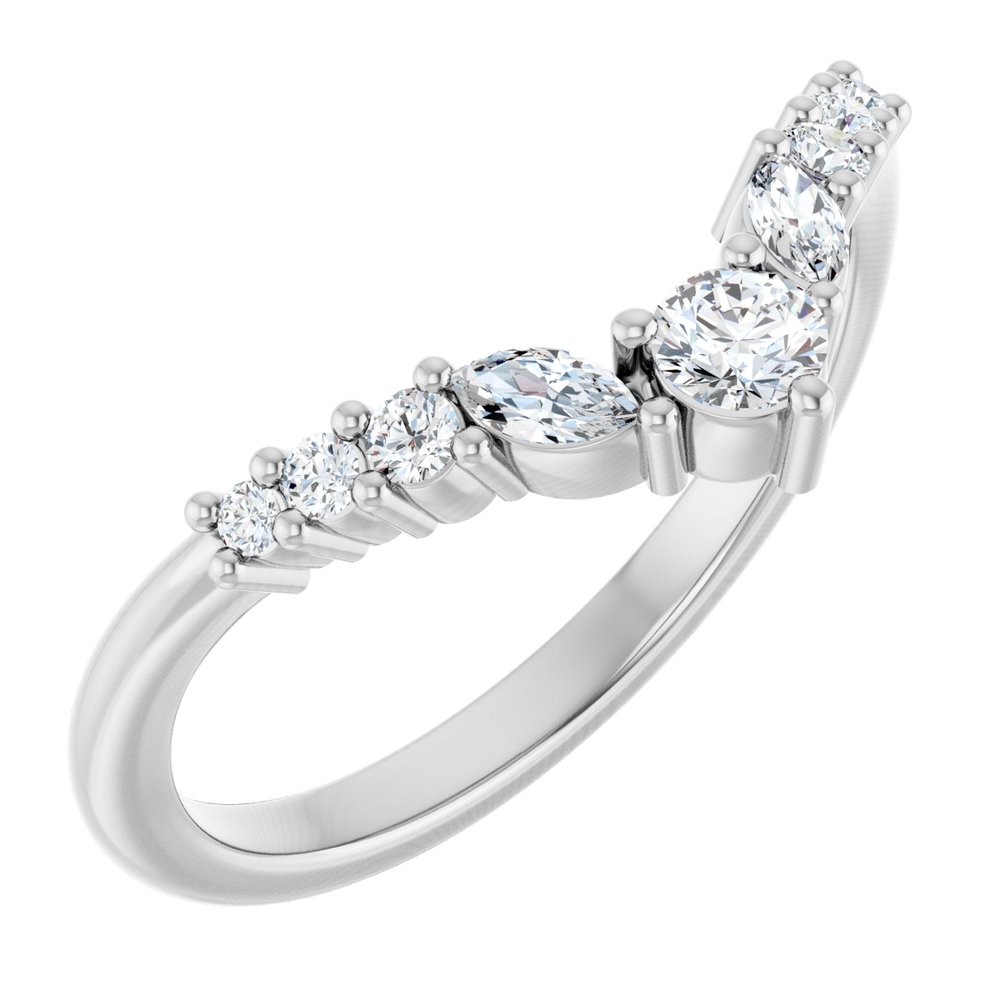 14K White Gold 1/4 CTW Lab-Grown Diamond Contour Band