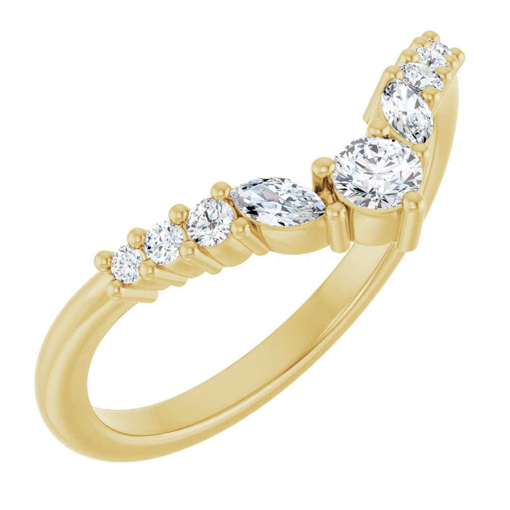 14K Yellow Gold 1/4 CTW Lab-Grown Diamond Contour Band