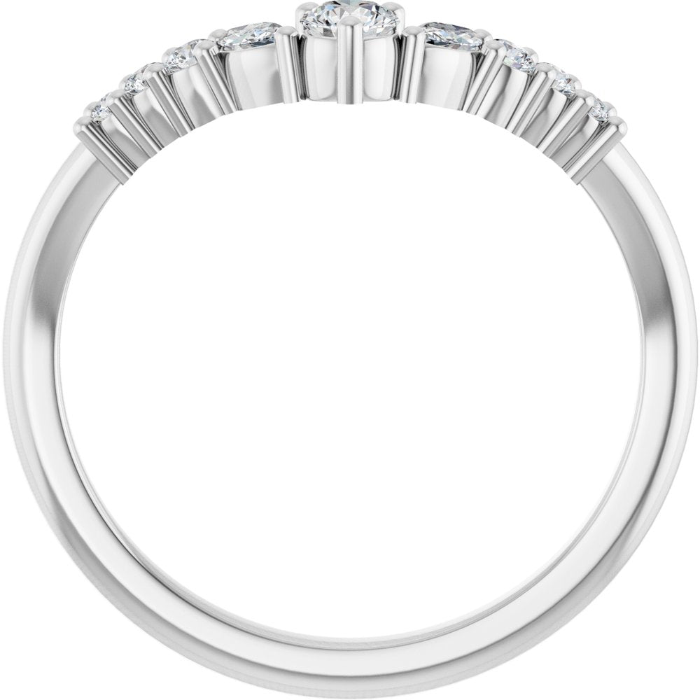 14K White Gold 1/4 CTW Lab-Grown Diamond Contour Band