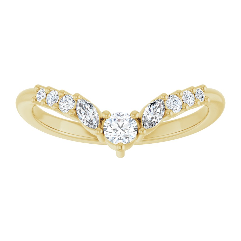 14K Yellow Gold 1/4 CTW Lab-Grown Diamond Contour Band