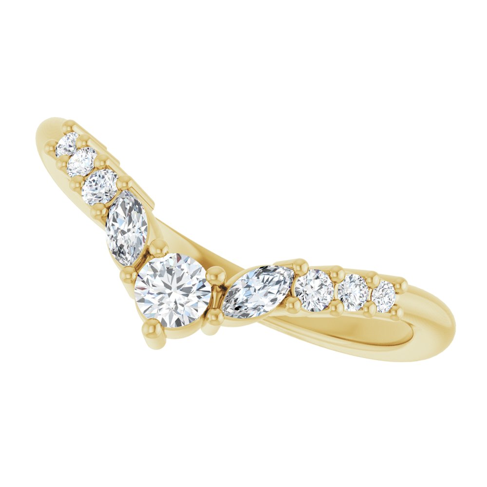 14K Yellow Gold 1/4 CTW Lab-Grown Diamond Contour Band