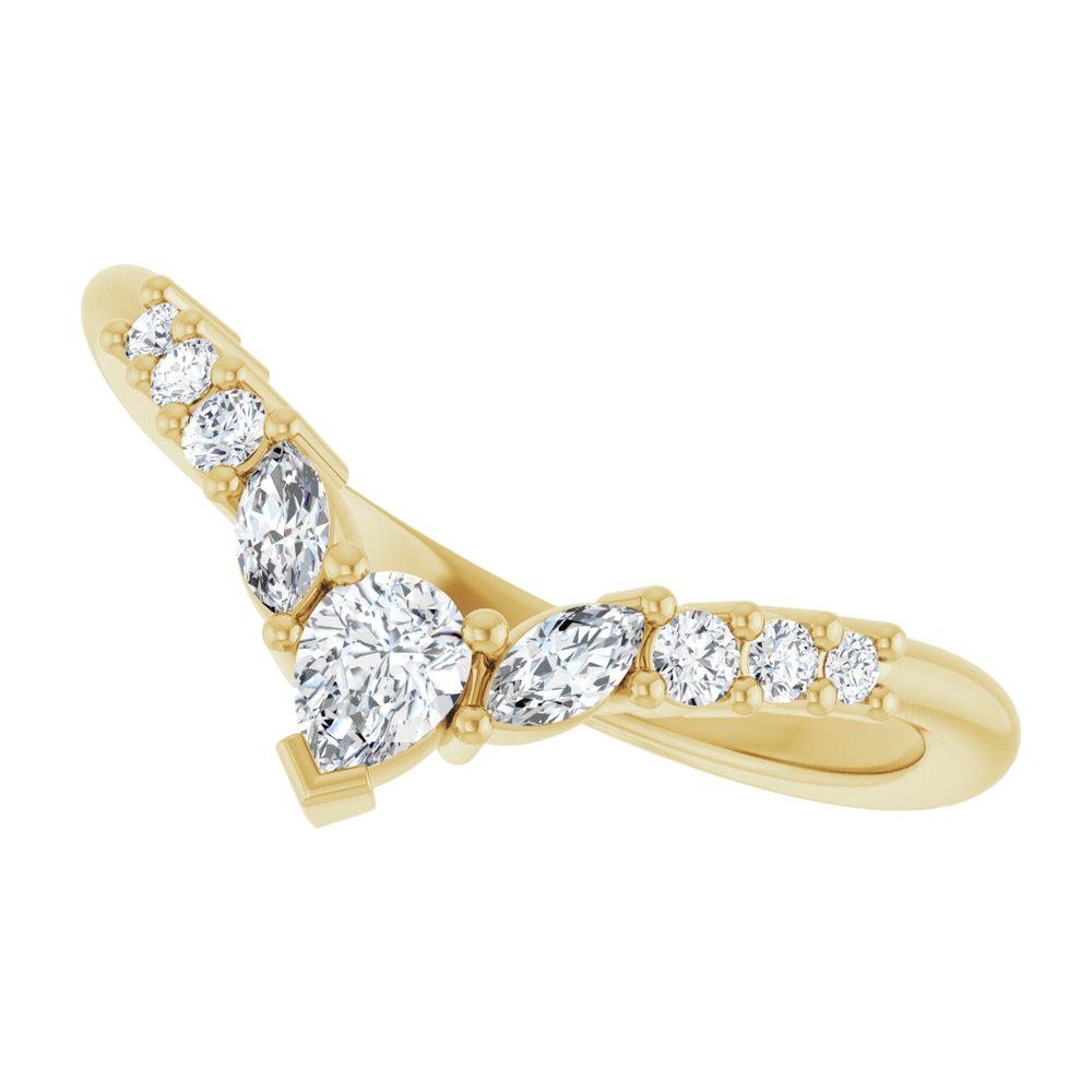 14K Yellow Gold 1/3 CTW Lab-Grown Diamond Contour Band
