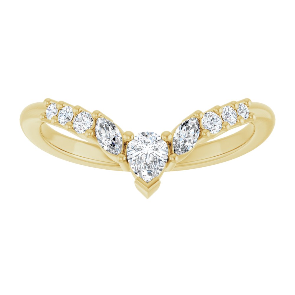 14K Yellow Gold 1/3 CTW Lab-Grown Diamond Contour Band