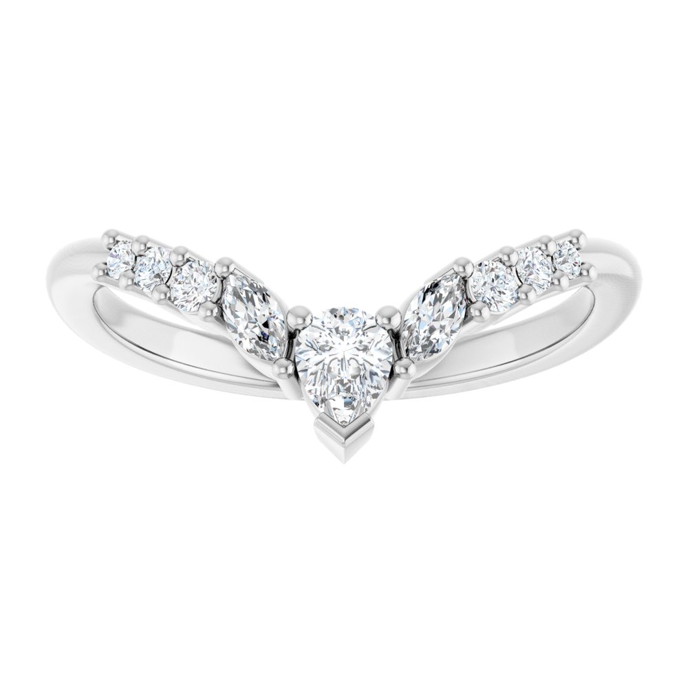 14K White Gold 1/3 CTW Lab-Grown Diamond Contour Band