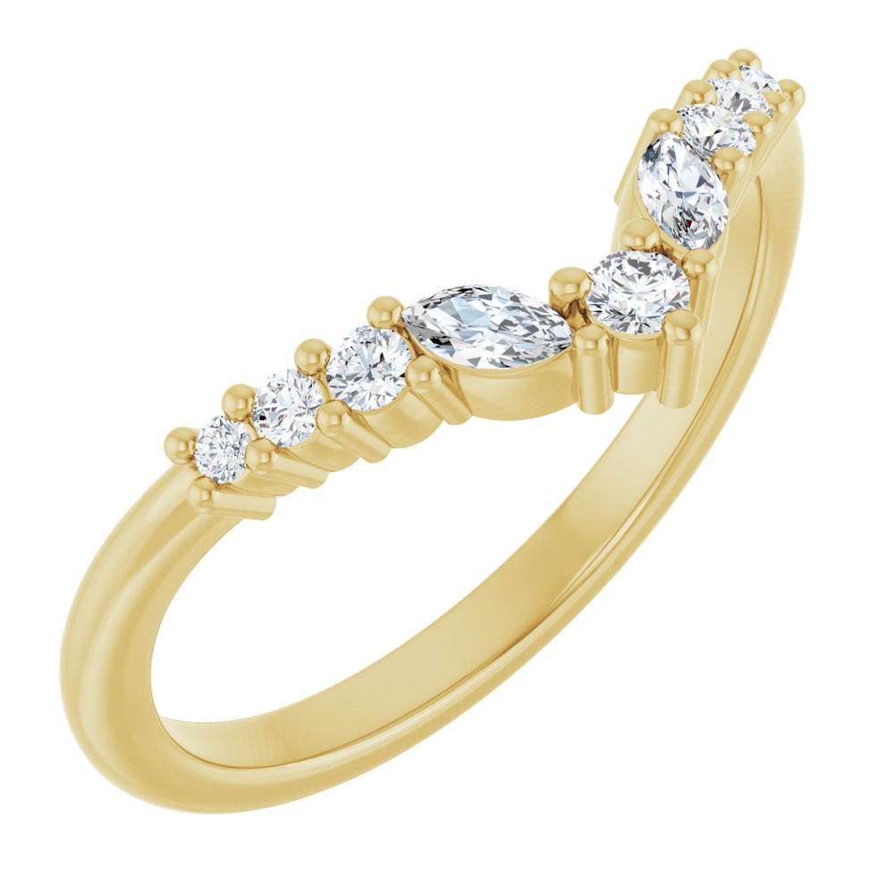 14K Yellow Gold 1/5 CTW Lab-Grown Diamond Contour Band
