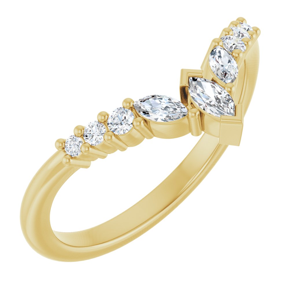14K Yellow Gold 1/4 CTW Lab-Grown Diamond Contour Band