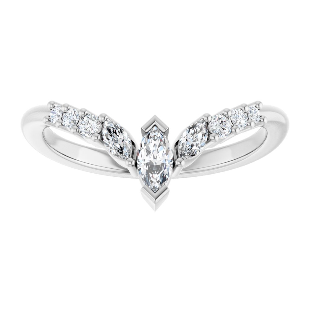 Platinum 1/3 CTW Lab-Grown Diamond Contour Band