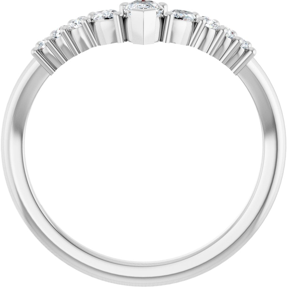 14K White Gold 1/3 CTW Lab-Grown Diamond Contour Band