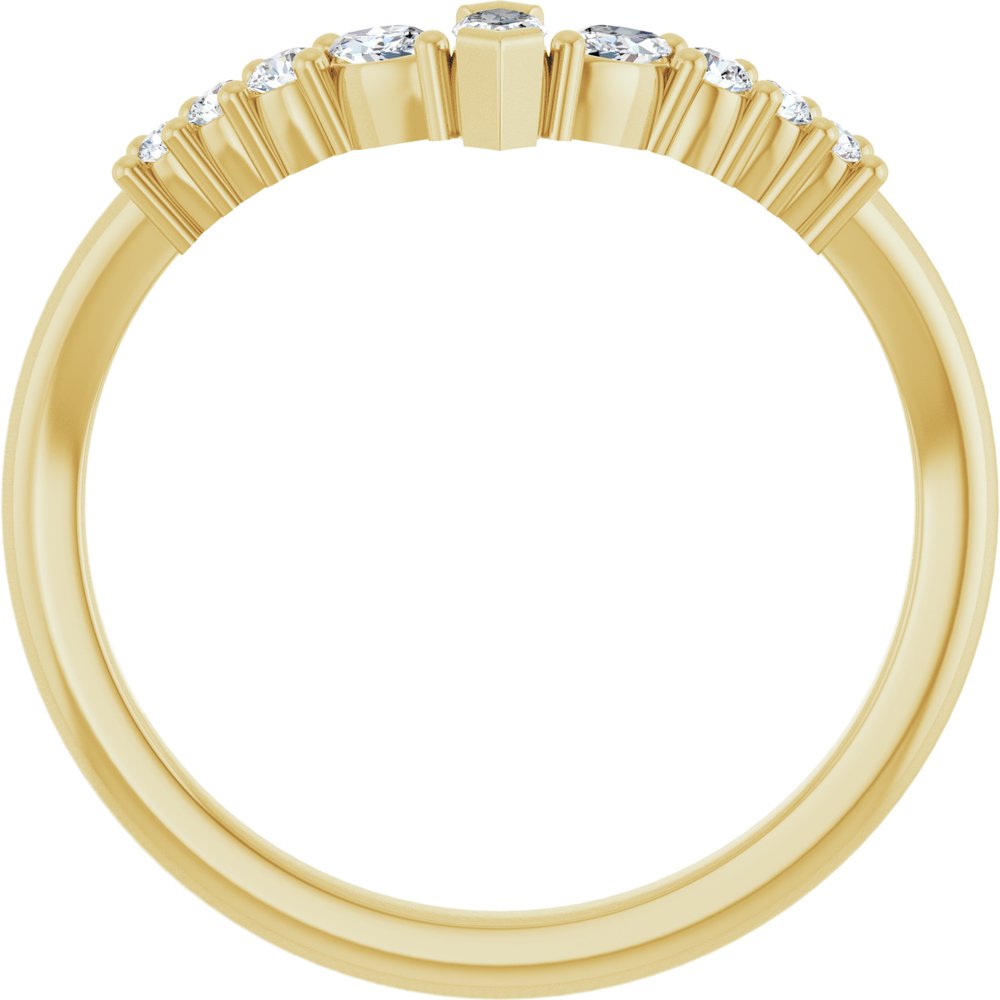 14K Yellow Gold 1/4 CTW Lab-Grown Diamond Contour Band