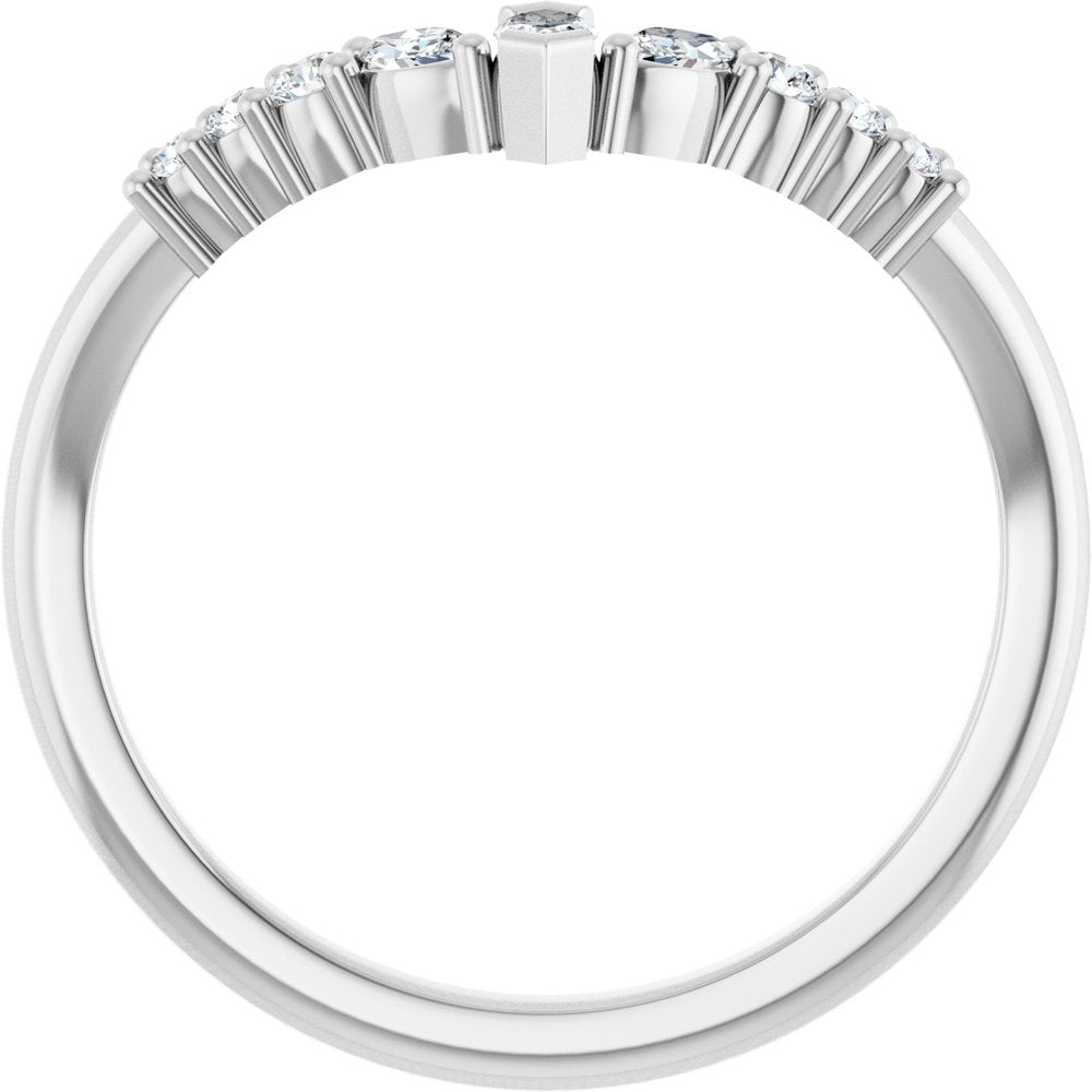 14K White Gold 1/4 CTW Lab-Grown Diamond Contour Band