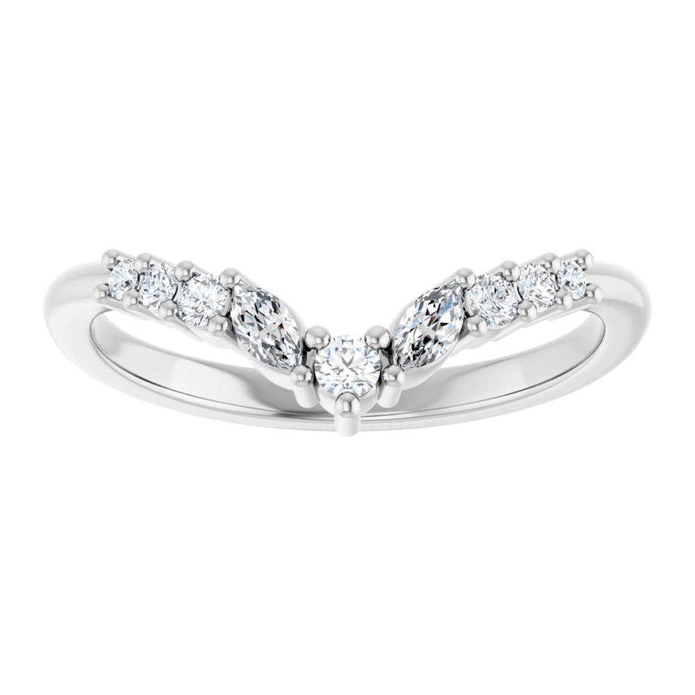 14K White Gold 1/5 CTW Lab-Grown Diamond Contour Band