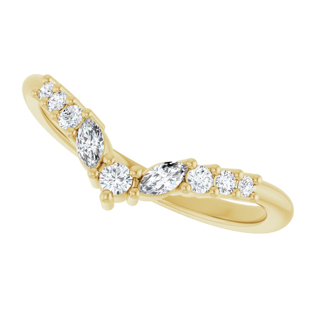 14K Yellow Gold 1/5 CTW Lab-Grown Diamond Contour Band