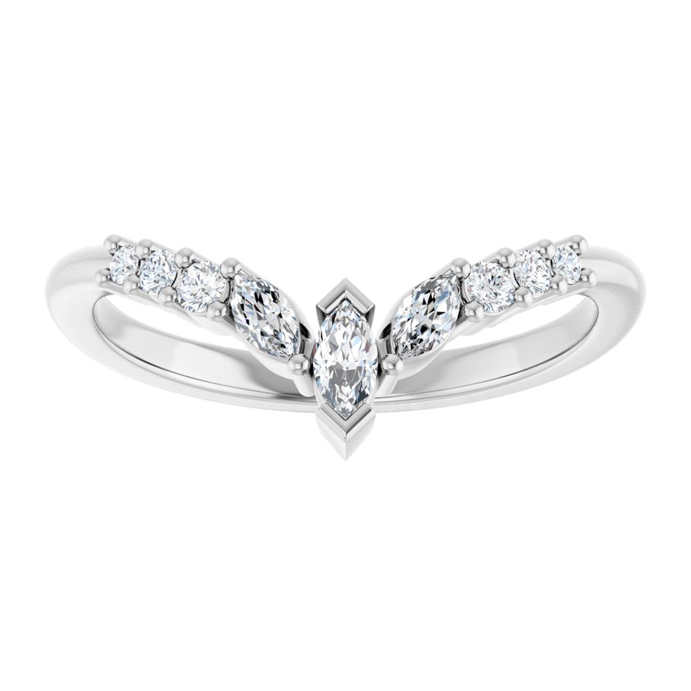 14K White Gold 1/4 CTW Lab-Grown Diamond Contour Band