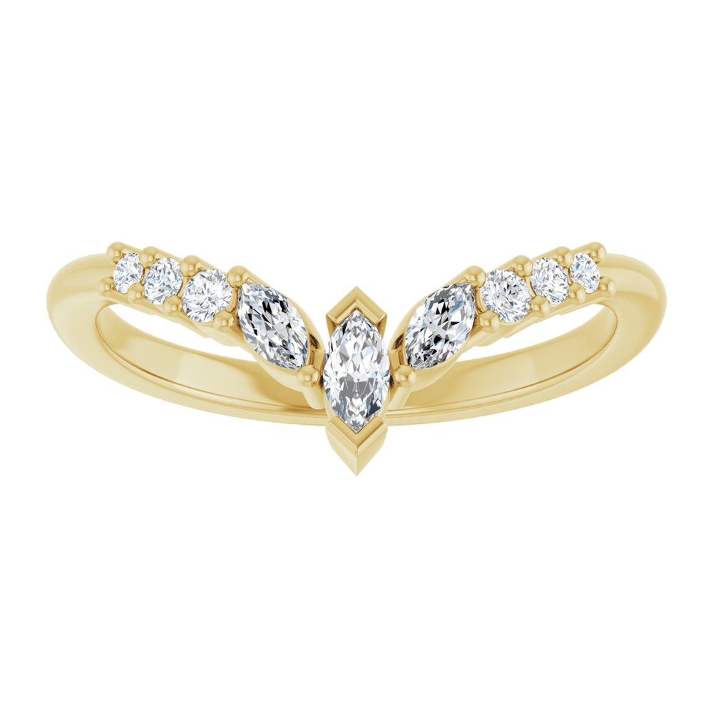 14K Yellow Gold 1/4 CTW Lab-Grown Diamond Contour Band