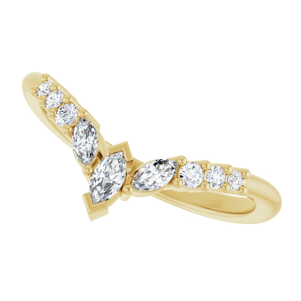14K Yellow Gold 1/4 CTW Lab-Grown Diamond Contour Band