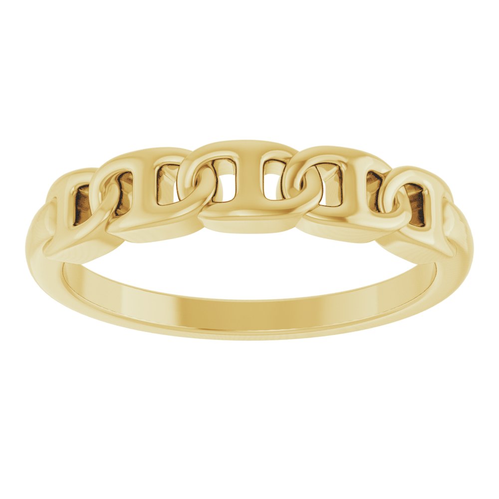 14K Yellow Gold Anchor Chain Link Ring