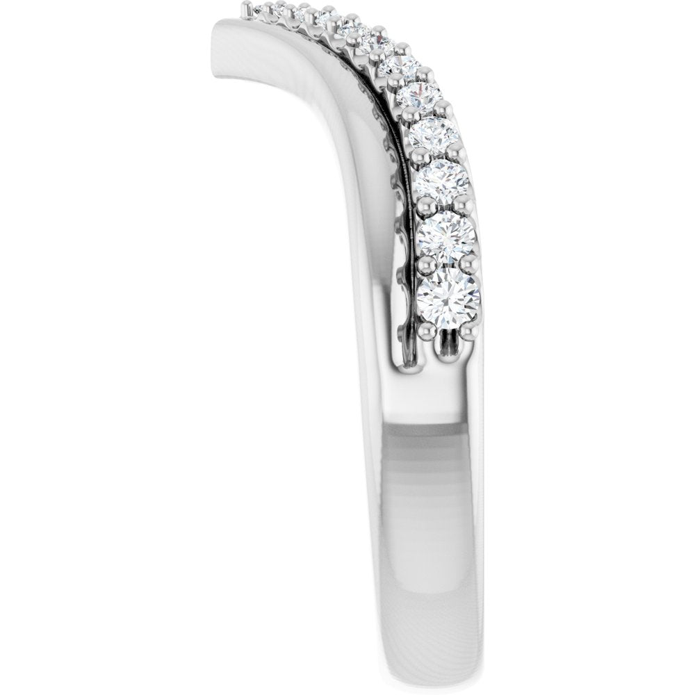 Platinum 1/4 CTW Natural Diamond Contour Band