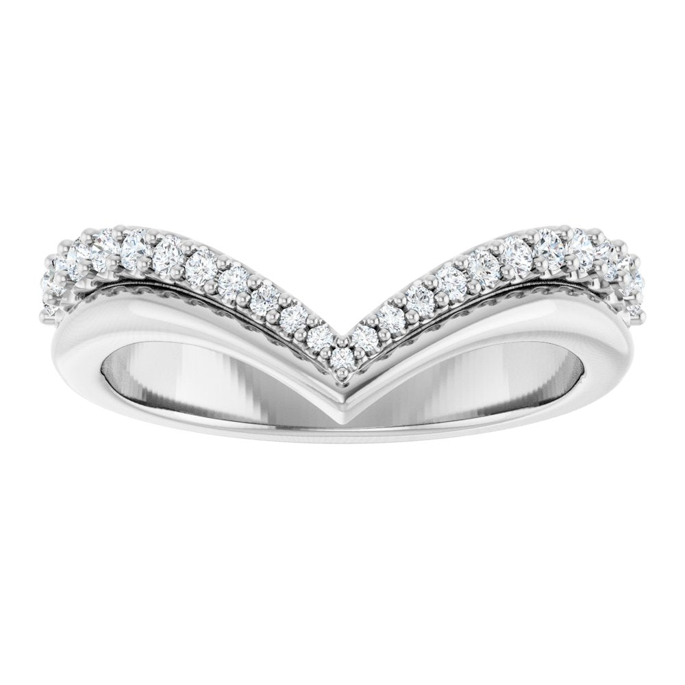 Platinum 1/4 CTW Natural Diamond Contour Band