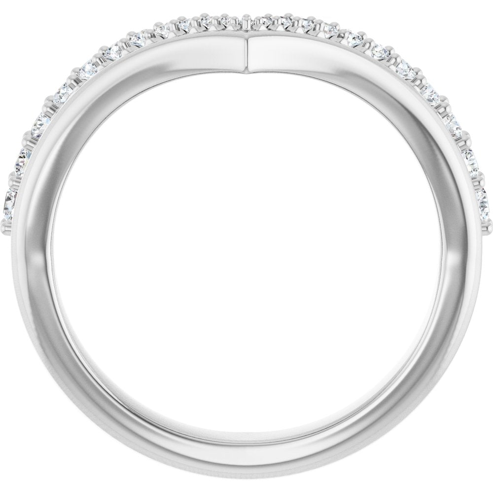 Platinum 1/4 CTW Natural Diamond Contour Band