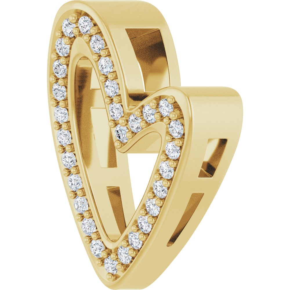 14K Yellow Gold 1/8 CTW Natural Diamond Heart Slide Pendant