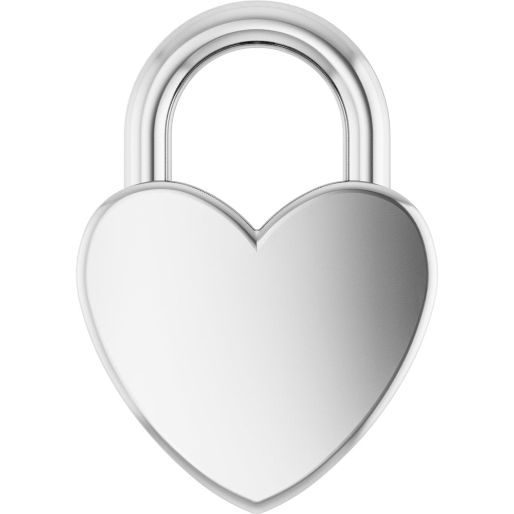 Sterling Silver Engravable Heart Lock Pendant