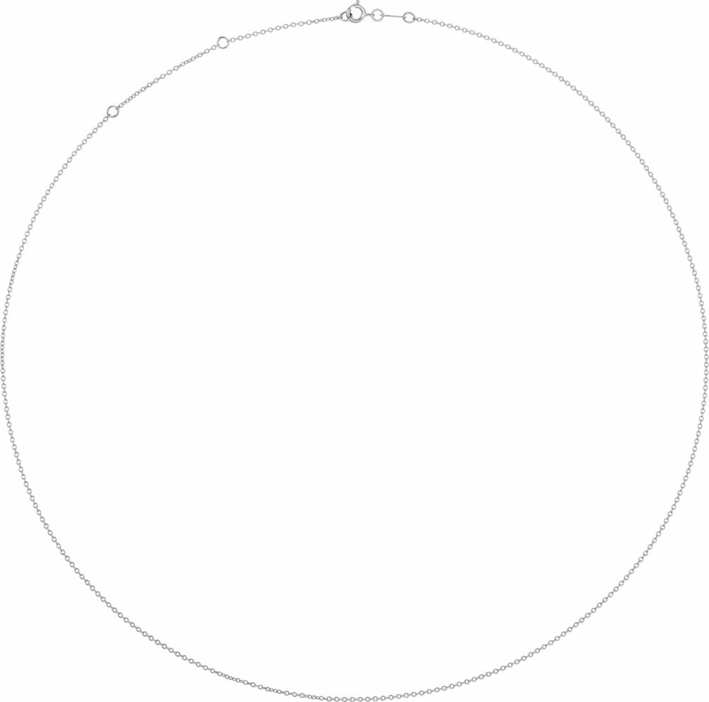 10K White Gold 1 mm Adjustable Cable 16-18" Chain