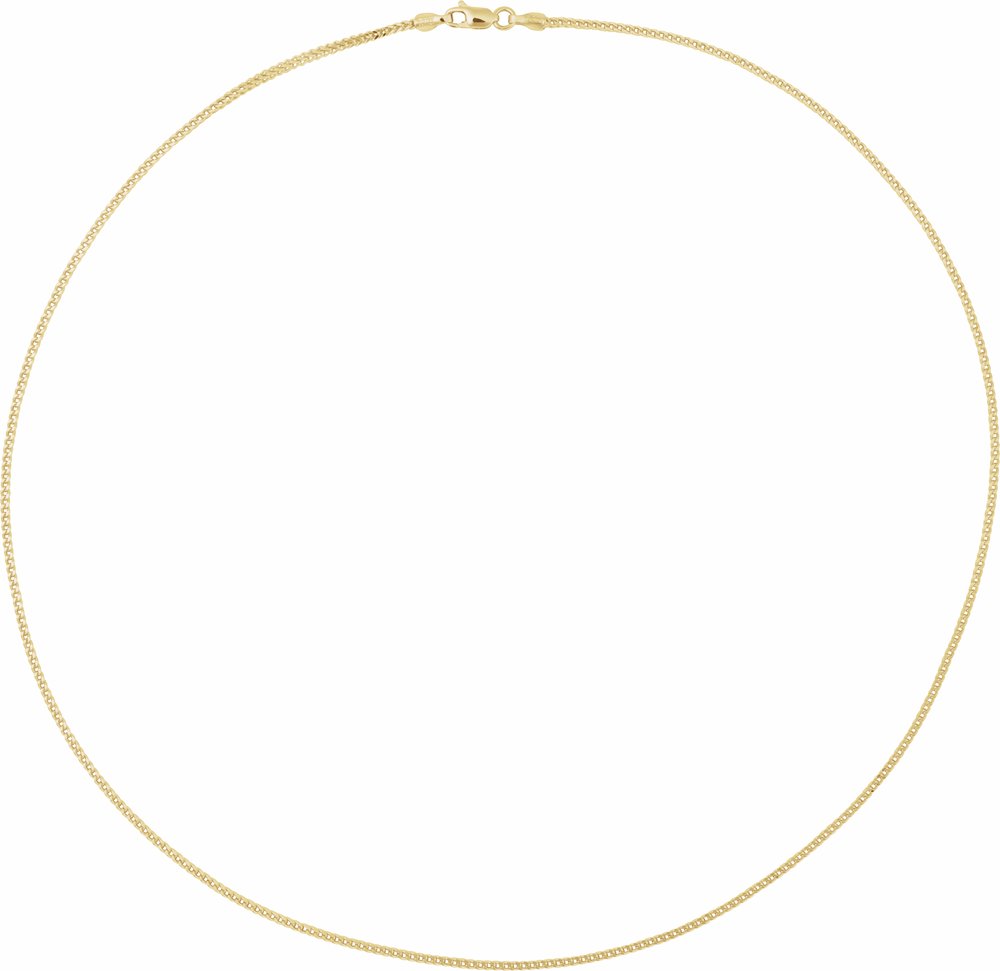 14K Yellow Gold 1.5 mm Hollow Franco 18" Chain