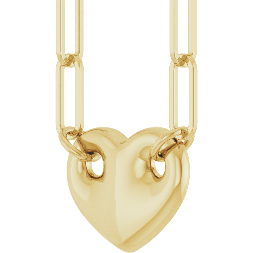 14K Yellow Gold Heart 18" Necklace