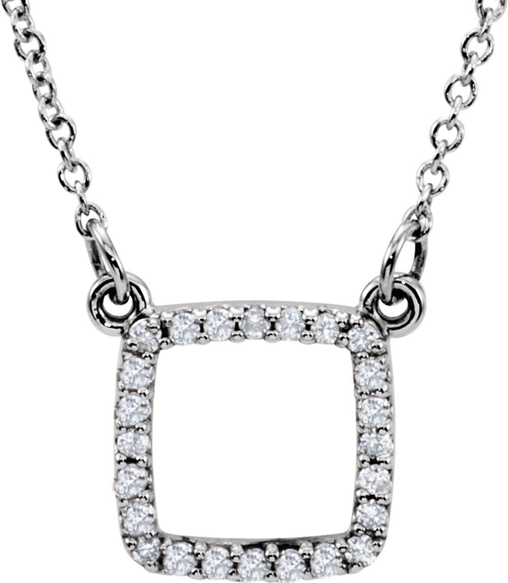 14K White Gold 1/10 CTW Natural Diamond 16" Necklace