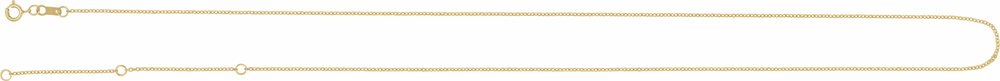 18K Yellow Gold 1 mm Adjustable Cable 16-18" Chain