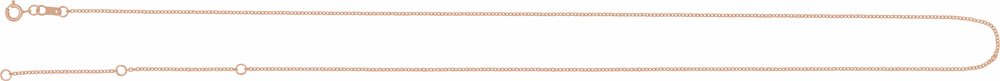 18K Rose Gold 1 mm Adjustable Cable 16-18" Chain
