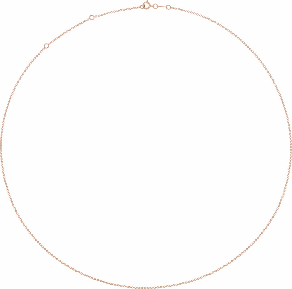 18K Rose Gold 1 mm Adjustable Cable 16-18" Chain