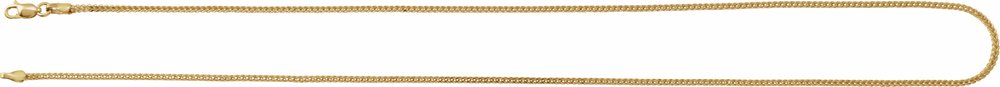 14K Yellow Gold 1.5 mm Hollow Franco 18" Chain