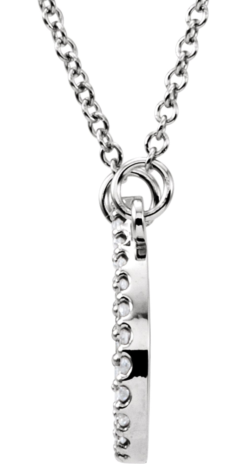 14K White Gold 1/10 CTW Natural Diamond Teardrop 16" Necklace