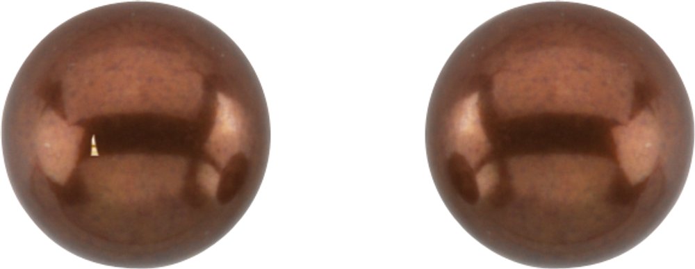 14K Yellow Gold Cultured Chocolate Freshwater Pearl Earrings
