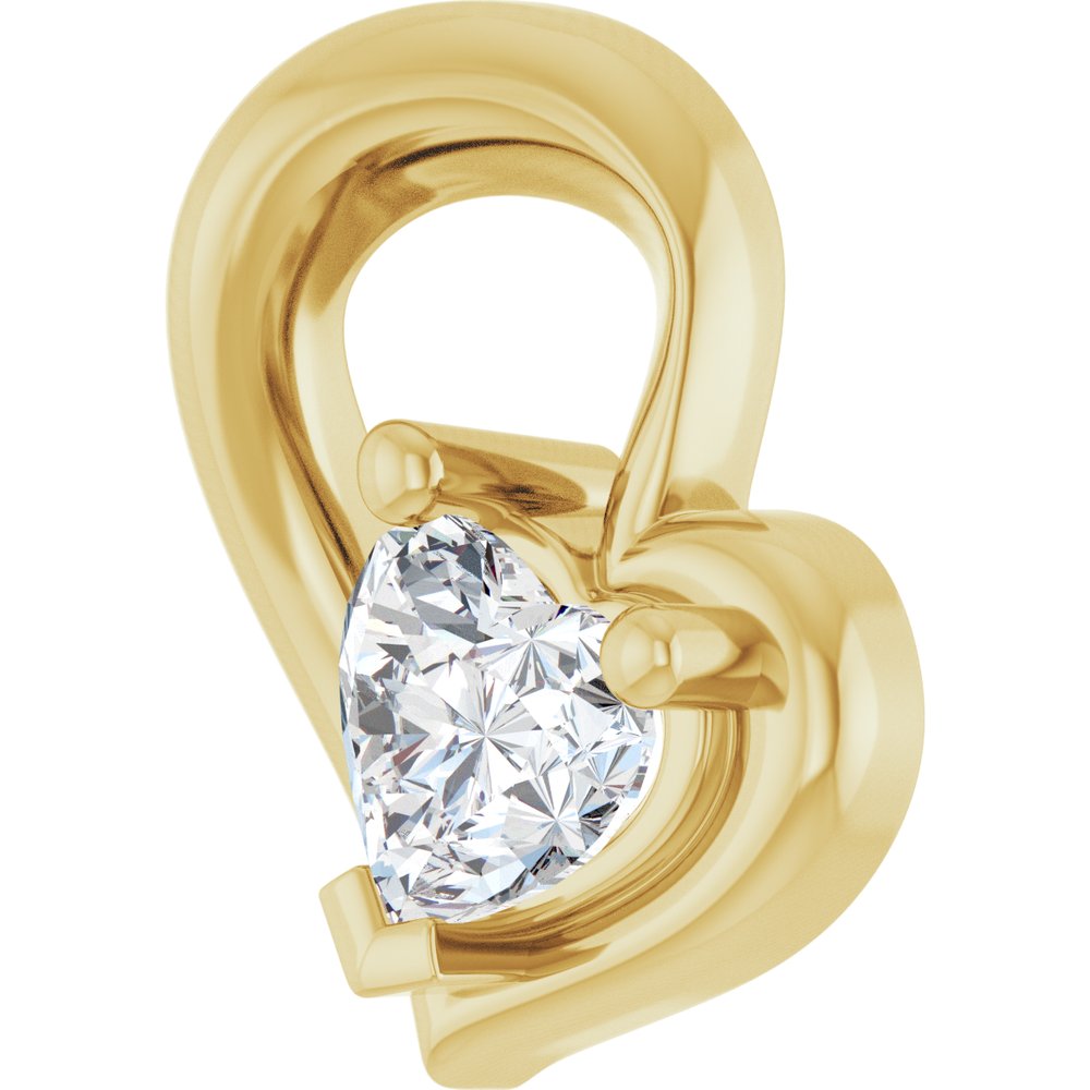 14K Yellow Gold 1/5 CT Natural Diamond Heart Pendant