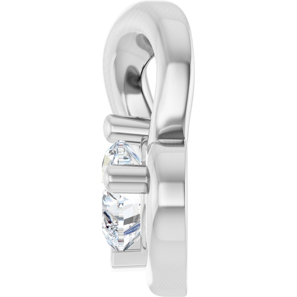 14K White Gold 1/5 CT Natural Diamond Heart Pendant