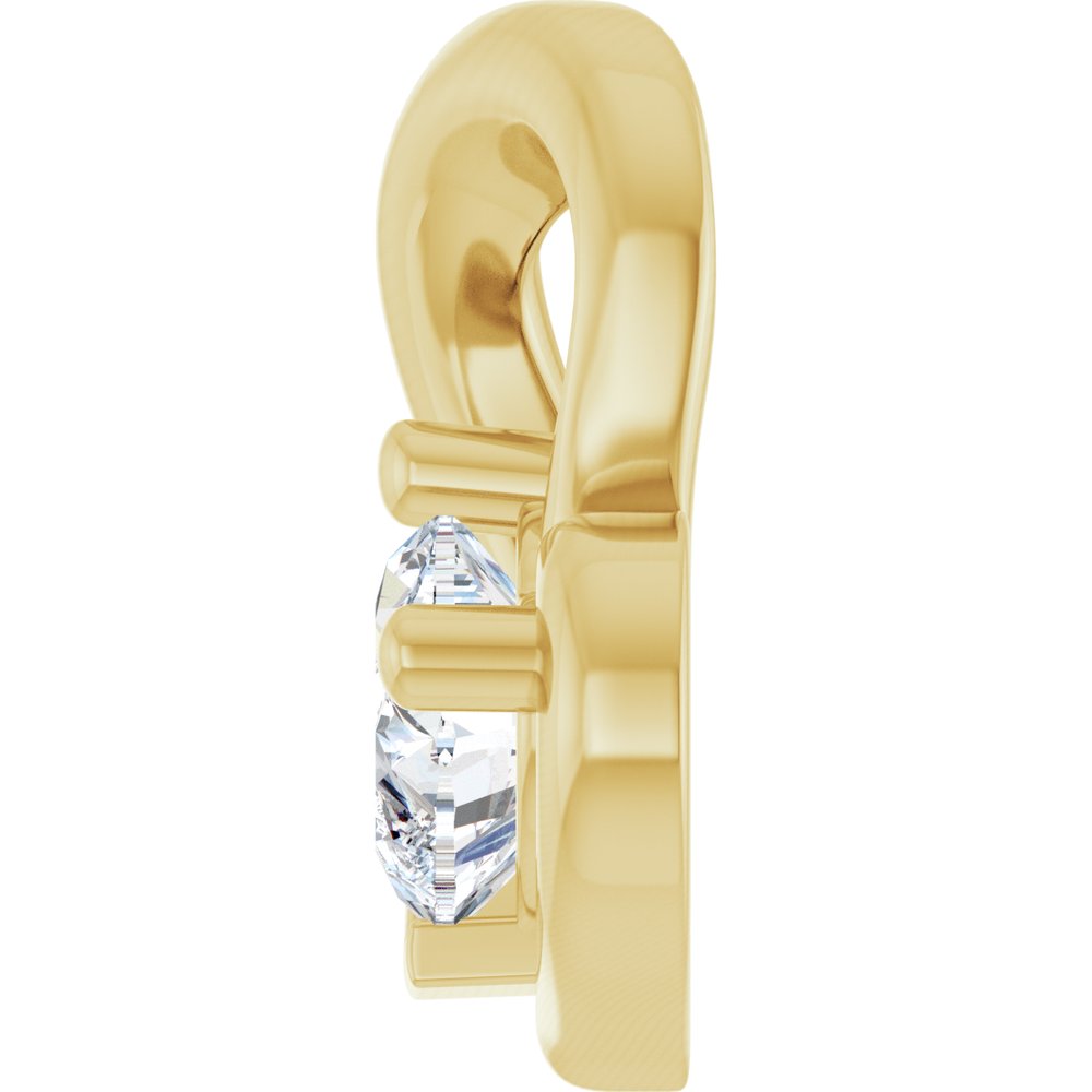 14K Yellow Gold 1/5 CT Natural Diamond Heart Pendant