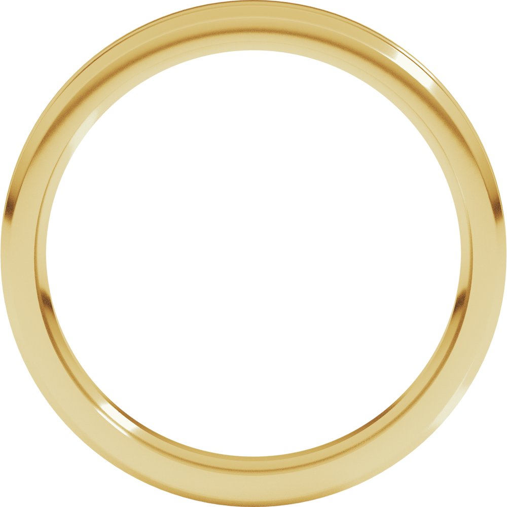 14K Yellow Gold 3 mm Beveled-Edge Grooved Comfort-Fit Flat Band Size 9