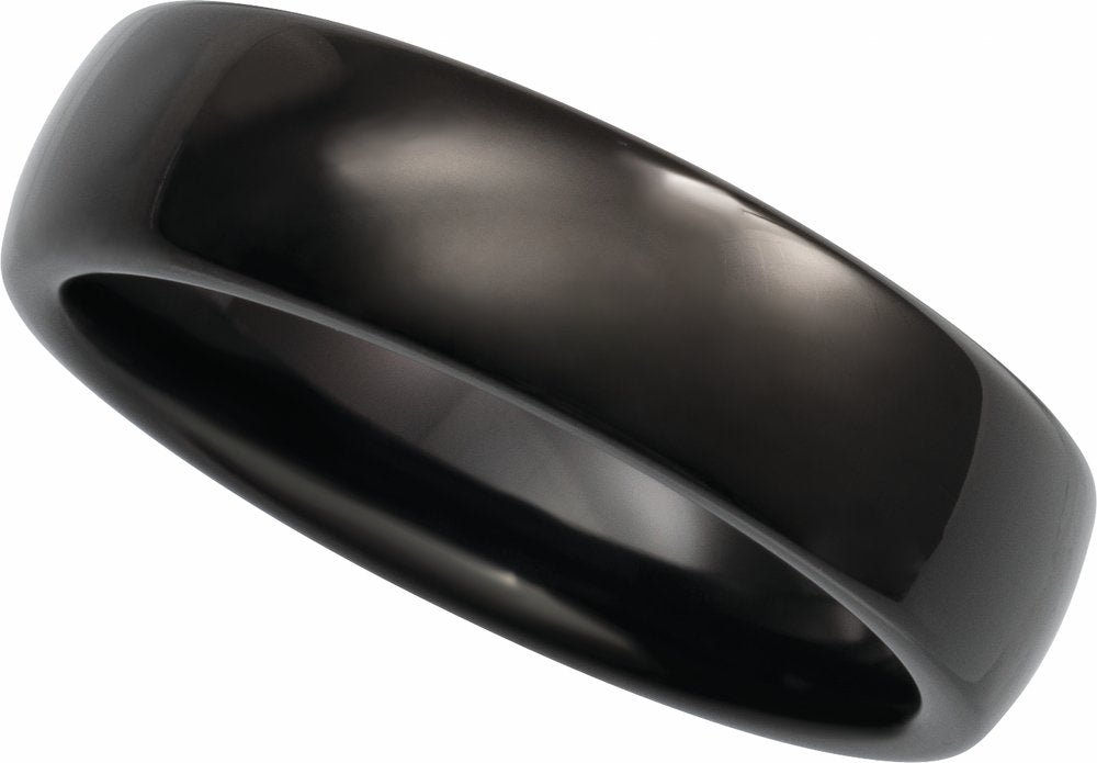 Black Tungsten 6 mm Comfort-Fit Half Round Band Size 7