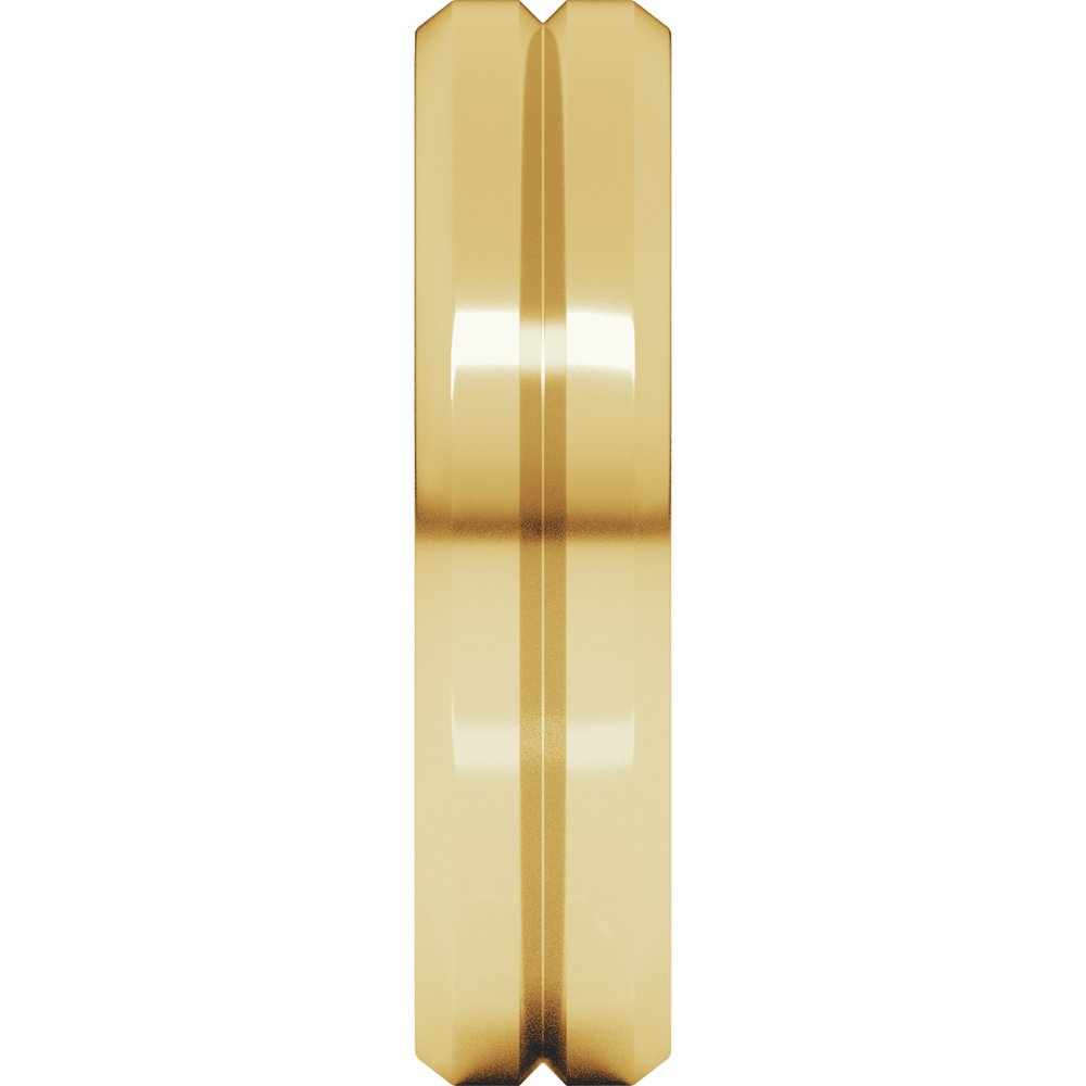 14K Yellow Gold 5 mm Beveled-Edge Grooved Comfort-Fit Flat Band Size 9