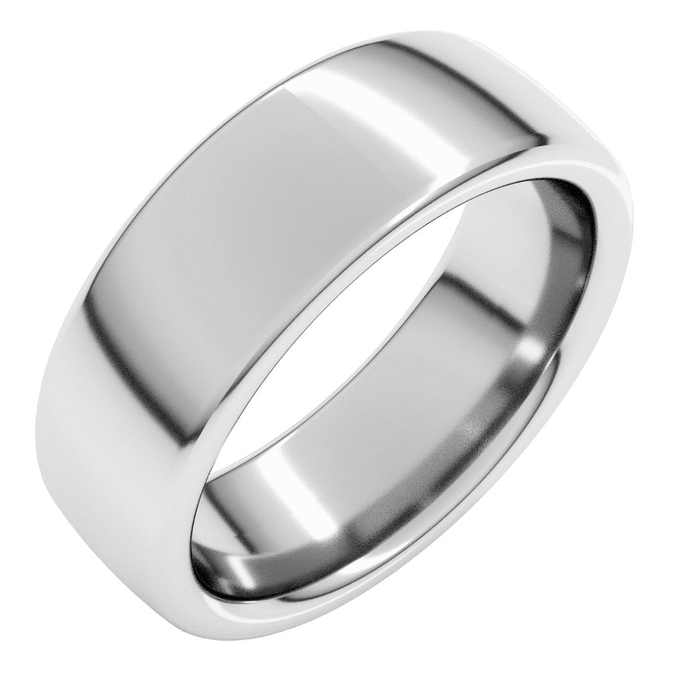 14K White Gold 7 mm Heavyweight Comfort-Fit European-Style Band Size 11.5